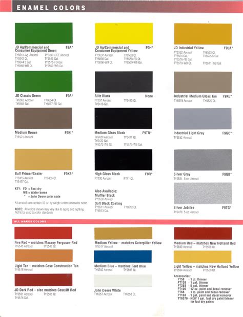 john deere paint colors